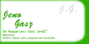 jeno gasz business card